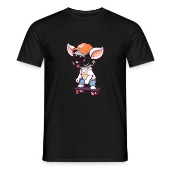 Drôle Chèvre Kawaii Cartoon Pet Jouant Skateboard - T-shirt homme - noir - Devant - AI Model Male 178 light (178cm)