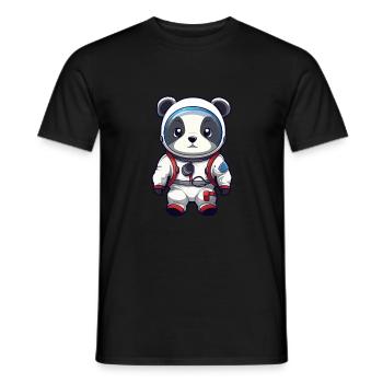 Astronaut Lustiger Panda Kawaii Cartoon Tier Haustier - Männer T-Shirt - Schwarz - Vorne - AI Model Male 178 light (178cm)