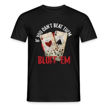 Cartes de joueurs de cartes Poker Poker - T-shirt homme - noir - Devant - AI Model Male 178 light (178cm)