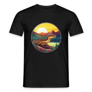 Anakonda Buntes Aquarell Cartoon Kawaii Tier - Männer T-Shirt - Schwarz - Vorne - AI Model Male 178 light (178cm)