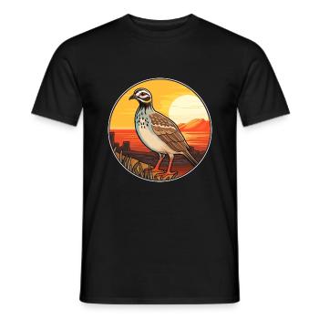 Quail Colorful Watercolor Cartoon Kawaii Animal - Men's T-Shirt - black - Front - AI Model Male 178 light (178cm)
