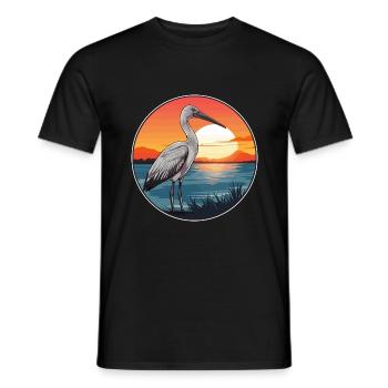 Ibis Colorful Watercolor Cartoon Kawaii Animal - Men's T-Shirt - black - Front - AI Model Male 178 light (178cm)