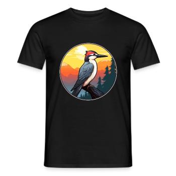 Specht bunte Aquarell-Karikatur Kawaii Haustier - Männer T-Shirt - Schwarz - Vorne - AI Model Male 178 light (178cm)