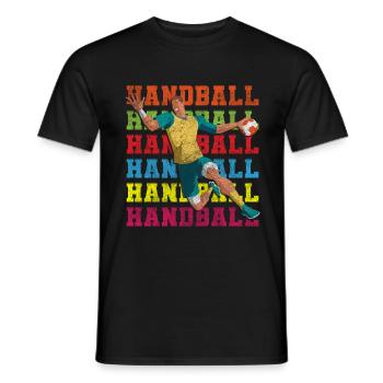 Handballer SIeger Sprungwurf - Männer T-Shirt - Schwarz - Vorne - AI Model Male 178 light (178cm)