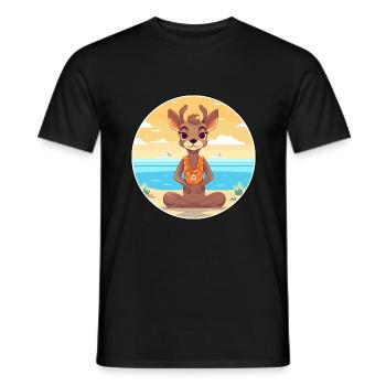 Antilope Cartoon Yoga Strand Sommer Illustration - Männer T-Shirt - Schwarz - Vorne - AI Model Male 178 light (178cm)