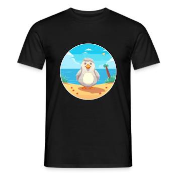 Vogel Cartoon Yoga Strand Sommer Illustration - Männer T-Shirt - Schwarz - Vorne - AI Model Male 178 light (178cm)