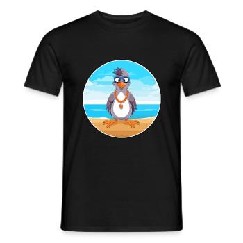 Jay Cartoon Yoga Strand Sommer Illustration - Männer T-Shirt - Schwarz - Vorne - AI Model Male 178 light (178cm)
