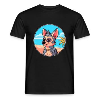 Aardwolf Aquarelle Cartoon Kawaii Clipart Animal - T-shirt homme - noir - Devant - AI Model Male 178 light (178cm)