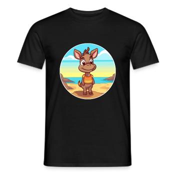 Bongo Aquarell Cartoon Kawaii Clipart Tier - Männer T-Shirt - Schwarz - Vorne - AI Model Male 178 light (178cm)