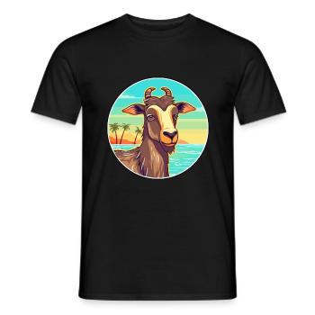 Ziege Aquarell Cartoon Kawaii Clipart Tier - Männer T-Shirt - Schwarz - Vorne - AI Model Male 178 light (178cm)