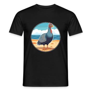 Pintade aquarelle dessin animé Kawaii Clipart animal de compagnie - T-shirt homme - noir - Devant - AI Model Male 178 light (178cm)