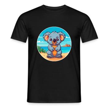 Koala Watercolor Cartoon Kawaii Clipart Animal - Men's T-Shirt - black - Front - AI Model Male 178 light (178cm)