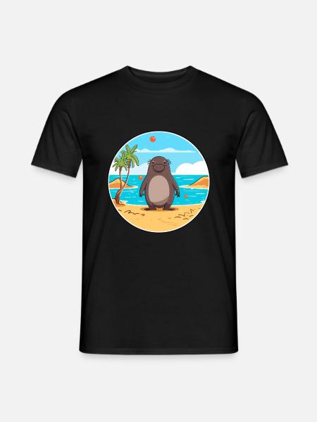Maulwurf Aquarell Karikatur Kawaii Clipart Tier - Männer T-Shirt - Schwarz
