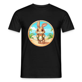 Kaninchen Aquarell Cartoon Kawaii Clipart Tier - Männer T-Shirt - Schwarz - Vorne - AI Model Male 178 light (178cm)