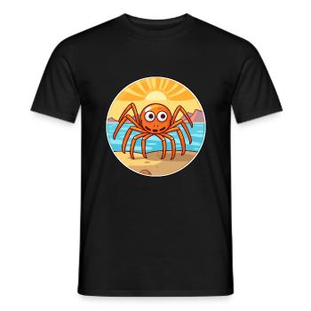 Spider Watercolor Cartoon Kawaii Clipart Animal - Men's T-Shirt - black - Front - AI Model Male 178 light (178cm)
