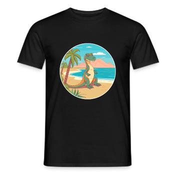 Lizard Watercolor Cartoon Kawaii Clipart Animal - Men's T-Shirt - black - Front - AI Model Male 178 light (178cm)