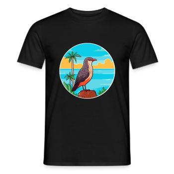 Cuckoo Watercolor Cartoon Kawaii Clipart Animal - Men's T-Shirt - black - Front - AI Model Male 178 light (178cm)