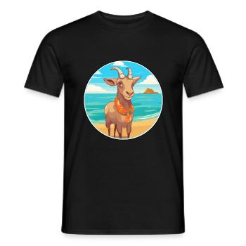 Ziege Aquarell Cartoon Kawaii Clipart Tier - Männer T-Shirt - Schwarz - Vorne - AI Model Male 178 light (178cm)