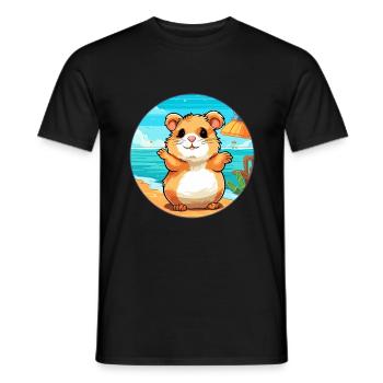 Hamster Aquarell Cartoon Kawaii Clipart Tier - Männer T-Shirt - Schwarz - Vorne - AI Model Male 178 light (178cm)