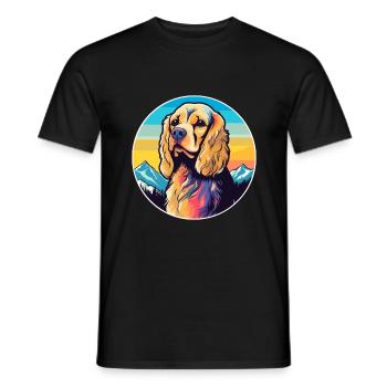 American Cocker Spaniel chien race Cartoon Kawaii W - T-shirt homme - noir - Devant - AI Model Male 178 light (178cm)
