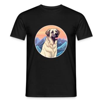 Berger anatolien chien race dessin animé kawaii waterc - T-shirt homme - noir - Devant - AI Model Male 178 light (178cm)