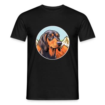 Andalusian Hound Dog Breed Cartoon Kawaii Watercol - Men's T-Shirt - black - Front - AI Model Male 178 light (178cm)