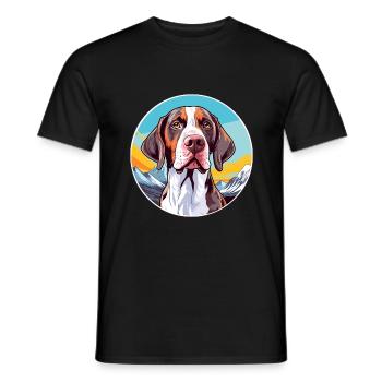 Ariege Pointer Hund Rasse Cartoon Kawaii Aquarell - Männer T-Shirt - Schwarz - Vorne - AI Model Male 178 light (178cm)