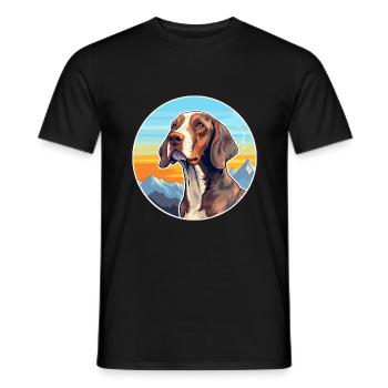Auvergne Pointing Dog Breed Cartoon Kawaii Waterco - Men's T-Shirt - black - Front - AI Model Male 178 light (178cm)