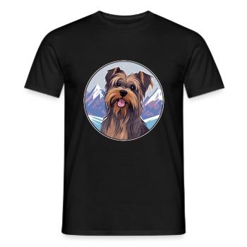 Belgische Gänse-Hunderasse Karikatur Kawaii Watercolo - Männer T-Shirt - Schwarz - Vorne - AI Model Male 178 light (178cm)