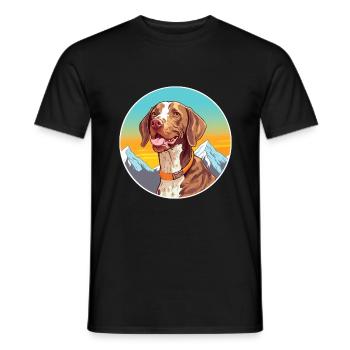 Chien d’arrêt belge race Cartoon Kawaii Watercolo - T-shirt homme - noir - Devant - AI Model Male 178 light (178cm)