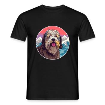 Bergamasco Schäferhund Hunderasse Karikatur Kawaii Wasser - Männer T-Shirt - Schwarz - Vorne - AI Model Male 178 light (178cm)