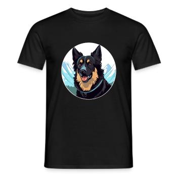 Belgische Groenendael Hunderasse Karikatur Kawaii Wasser - Männer T-Shirt - Schwarz - Vorne - AI Model Male 178 light (178cm)
