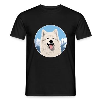 Berger Blanc Suisse Dog Breed Cartoon Kawaii Water - Men's T-Shirt - black - Front - AI Model Male 178 light (178cm)