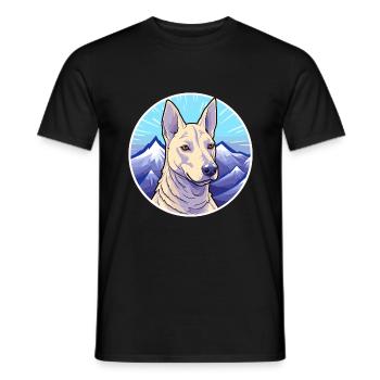 Bleu Thai Ridgeback chien race Cartoon Kawaii eau - T-shirt homme - noir - Devant - AI Model Male 178 light (178cm)