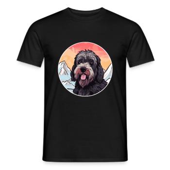 Terrier Russe Noir Race De Chien Cartoon Kawaii Wat - T-shirt homme - noir - Devant - AI Model Male 178 light (178cm)