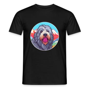 Bergamasco Schäferhund Rasse Cartoon Kawaii Wasser - Männer T-Shirt - Schwarz - Vorne - AI Model Male 178 light (178cm)