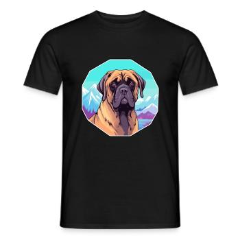 Mastiff brésilien race de chien dessin animé kawaii Waterco - T-shirt homme - noir - Devant - AI Model Male 178 light (178cm)