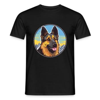 Belgische Laekenois-Hunderasse Karikatur Kawaii Waterco - Männer T-Shirt - Schwarz - Vorne - AI Model Male 178 light (178cm)
