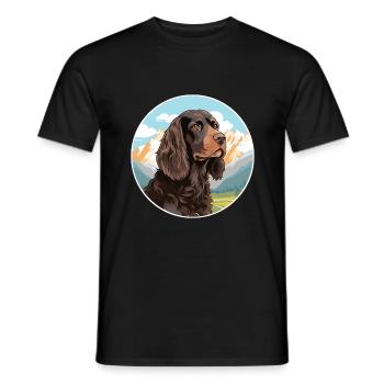 Boykin Épagneul chien race dessin animé Kawaii aquarelle - T-shirt homme - noir - Devant - AI Model Male 178 light (178cm)