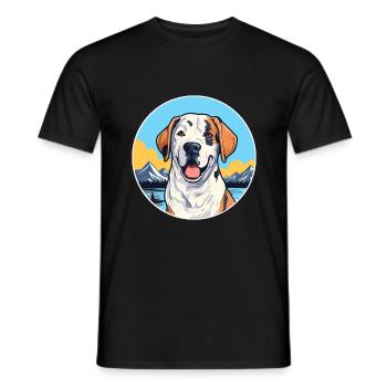 Broholmer Hunderasse Karikatur Kawaii Aquarell - Männer T-Shirt - Schwarz - Vorne - AI Model Male 178 light (178cm)