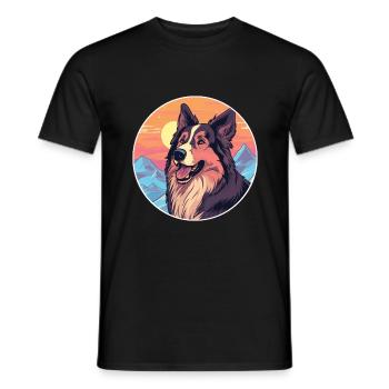Carpathian Shepherd Dog Breed Cartoon Kawaii Water - Men's T-Shirt - black - Front - AI Model Male 178 light (178cm)
