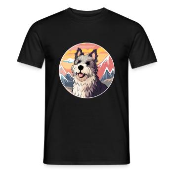 Chien Francais Dog Breed Cartoon Kawaii Watercolor - Men's T-Shirt - black - Front - AI Model Male 178 light (178cm)