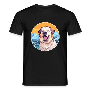 Chien de berger d’Asie centrale race Cartoon Kawaii Wa - T-shirt homme - noir - Devant - AI Model Male 178 light (178cm)