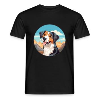 Cimarron Uruguayo Dog Breed Cartoon Kawaii Waterco - Men's T-Shirt - black - Front - AI Model Male 178 light (178cm)