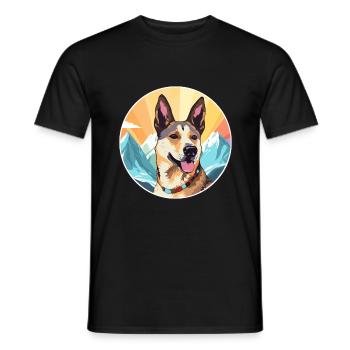Tschechoslowakische Vlcak Hunderasse Karikatur Kawaii Wat - Männer T-Shirt - Schwarz - Vorne - AI Model Male 178 light (178cm)