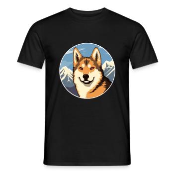Dingo Hunderasse Karikatur Kawaii Aquarell - Männer T-Shirt - Schwarz - Vorne - AI Model Male 178 light (178cm)