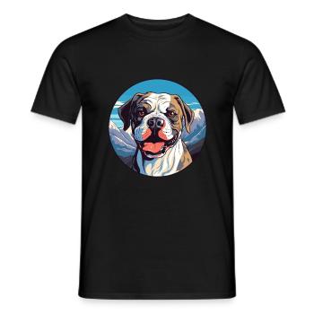 Cordoba Fighting Dog Breed Cartoon Kawaii Watercol - Men's T-Shirt - black - Front - AI Model Male 178 light (178cm)