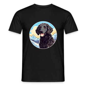 Bouclés à poil Retriever chien race Cartoon Kawaii Wa - T-shirt homme - noir - Devant - AI Model Male 178 light (178cm)