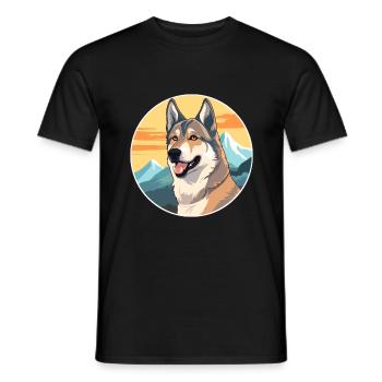 Tschechoslowakischer Wolfshund Hunderasse Karikatur Kawaii W - Männer T-Shirt - Schwarz - Vorne - AI Model Male 178 light (178cm)