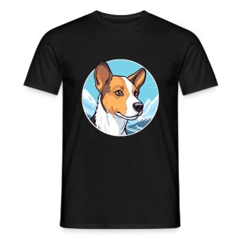 Danois Suédois Farmdog Race Cartoon Kawaii Wa - T-shirt homme - noir - Devant - AI Model Male 178 light (178cm)
